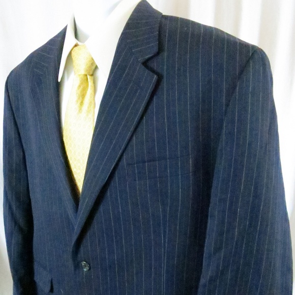 Chaps Blazer 48R Wool 2 Button Stripes - Picture 3 of 7